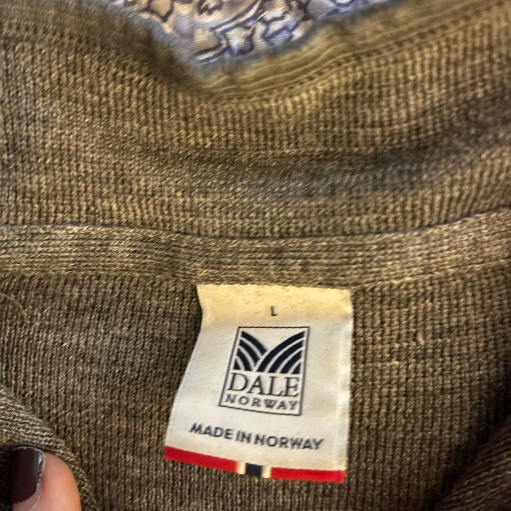 Dale of Norway Gray Sweater with Orange Accents - Picture 2 of 3